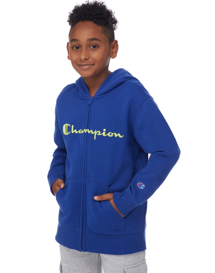 Champion Fleece C + Script Logos - Poikien Sininen Huppari - Suomi 7986352-MF